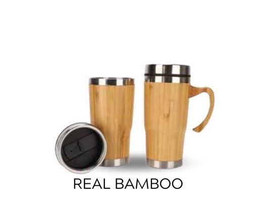 Bamboo Thermos Mug with Handle – 400 ml