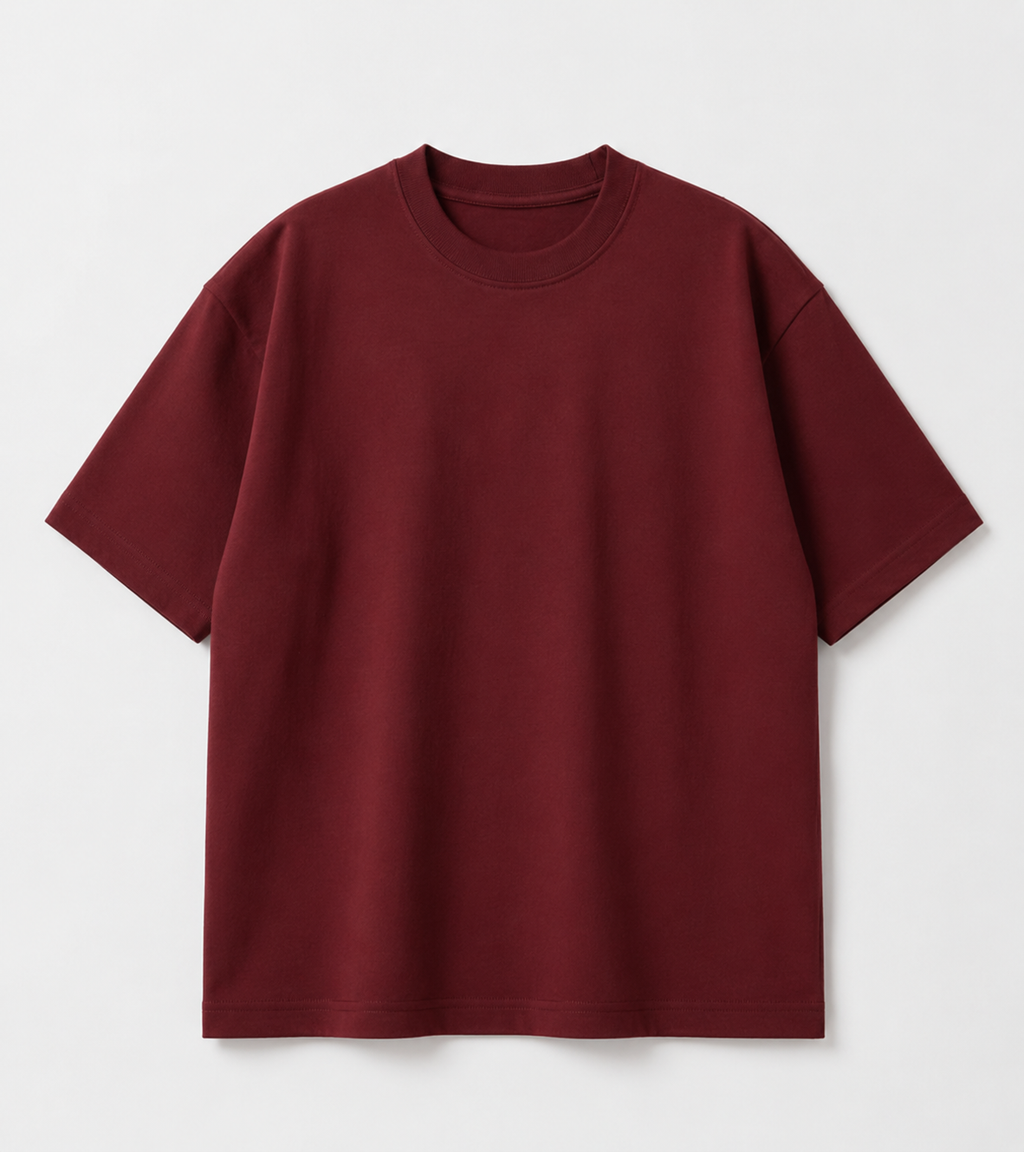 Maroon Oversized T-Shirt for Men | 240 GSM