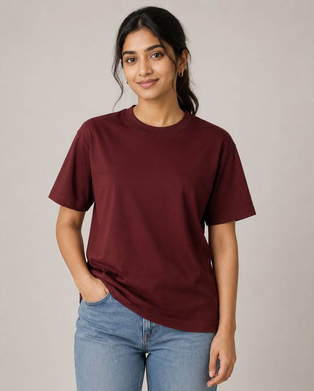 Maroon Oversized T-Shirt | 240 GSM