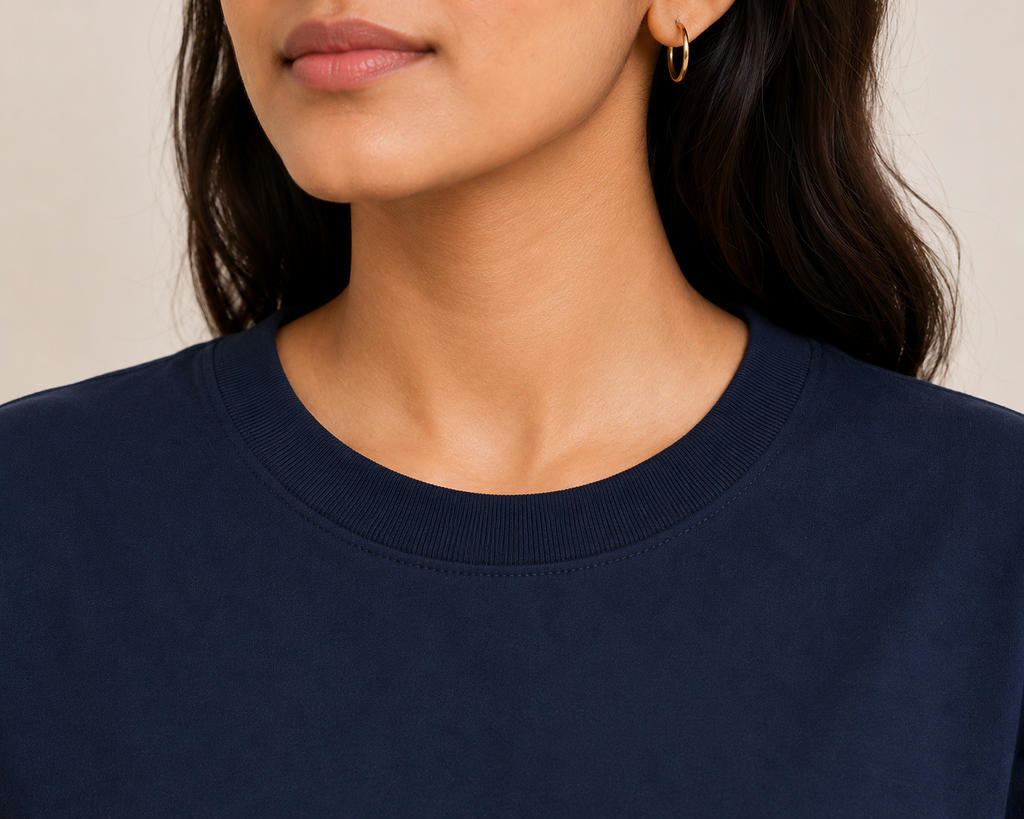 Premium Navy Blue Oversized Cotton T-Shirt