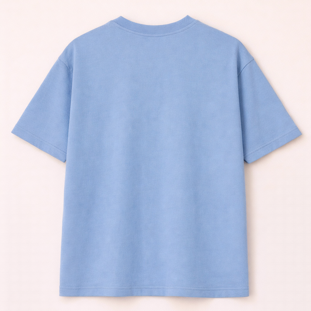 Powder Blue Oversized T-Shirt for Men | 240 GSM Premium French Terry Cotton | Streetwear Drop Shoulder Tee