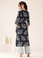 Elegant Purple Printed Straight Kurta