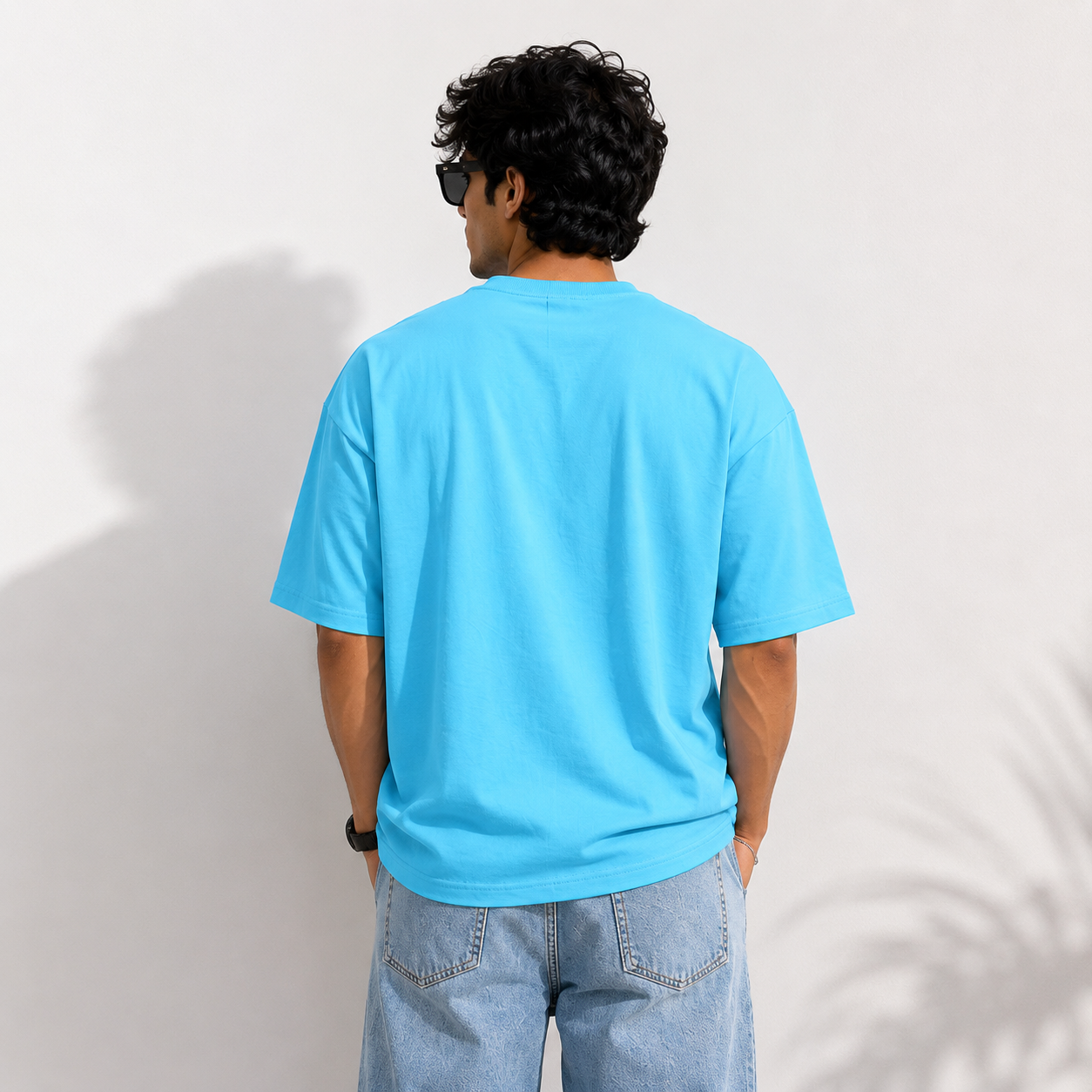 Powder Blue Oversized T-Shirt for Men | 240 GSM