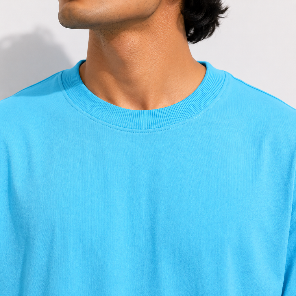 Powder Blue Oversized T-Shirt for Men | 240 GSM