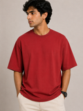 Oversized Red Cotton T-Shirt – 240 GSM