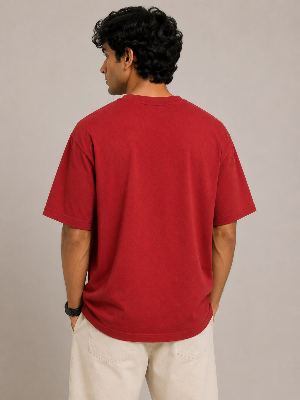 Oversized Red Cotton T-Shirt – 240 GSM