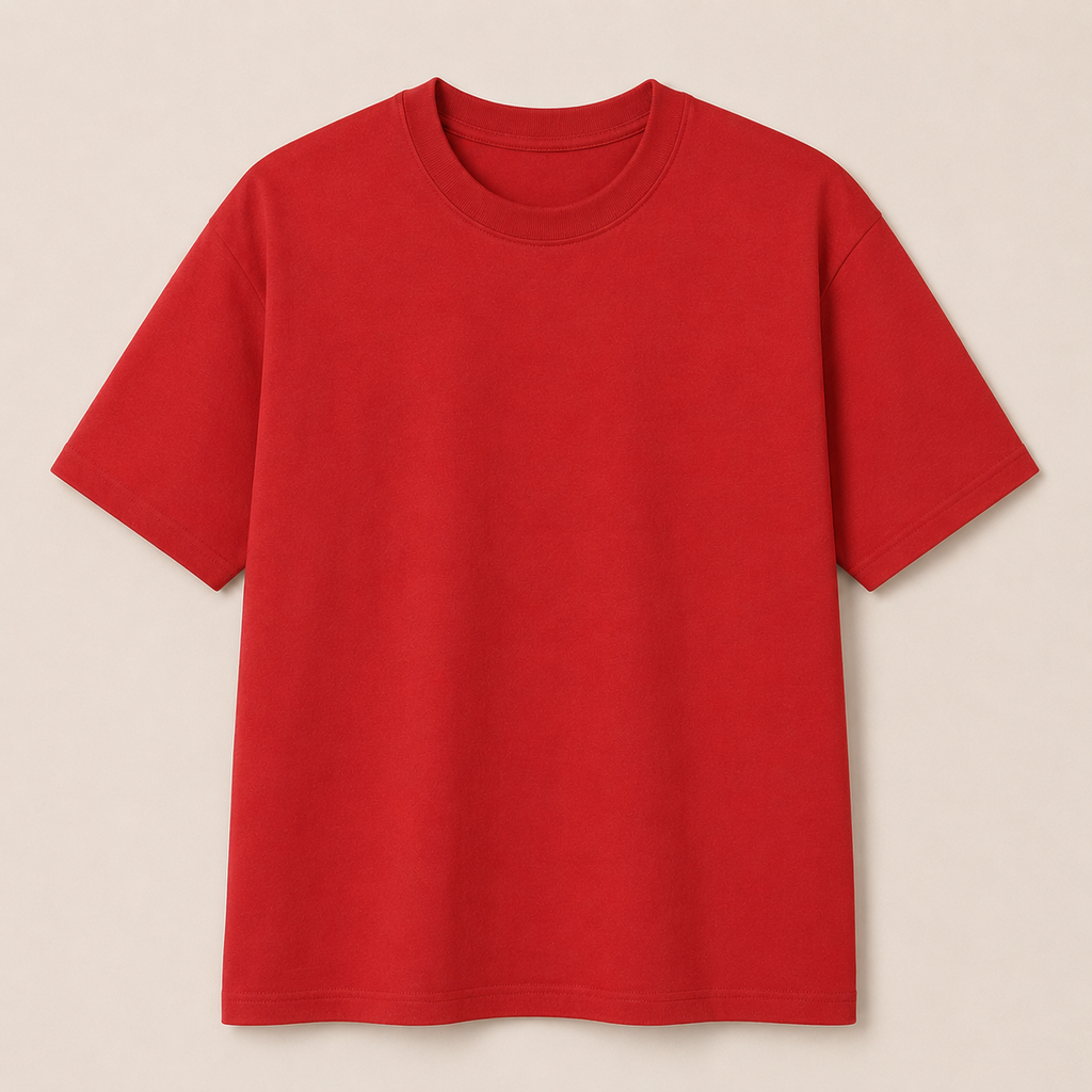 Oversized Red Cotton T-Shirt – 240 GSM