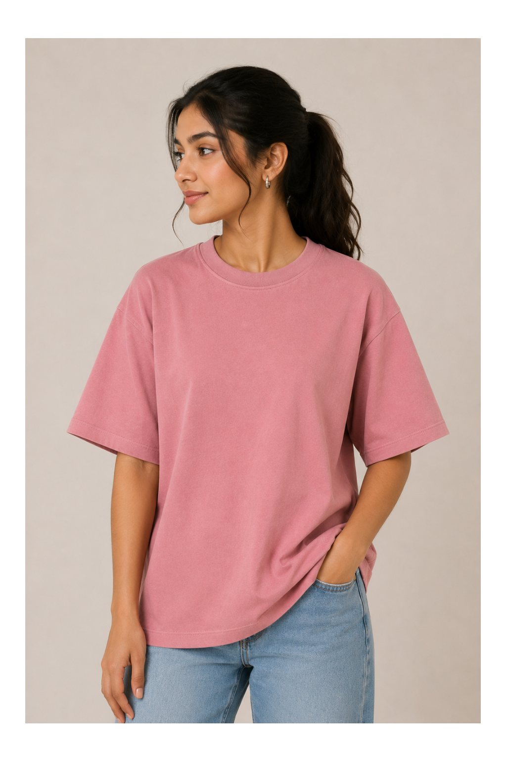 Rose Pink Oversized T-Shirt | 240 GSM