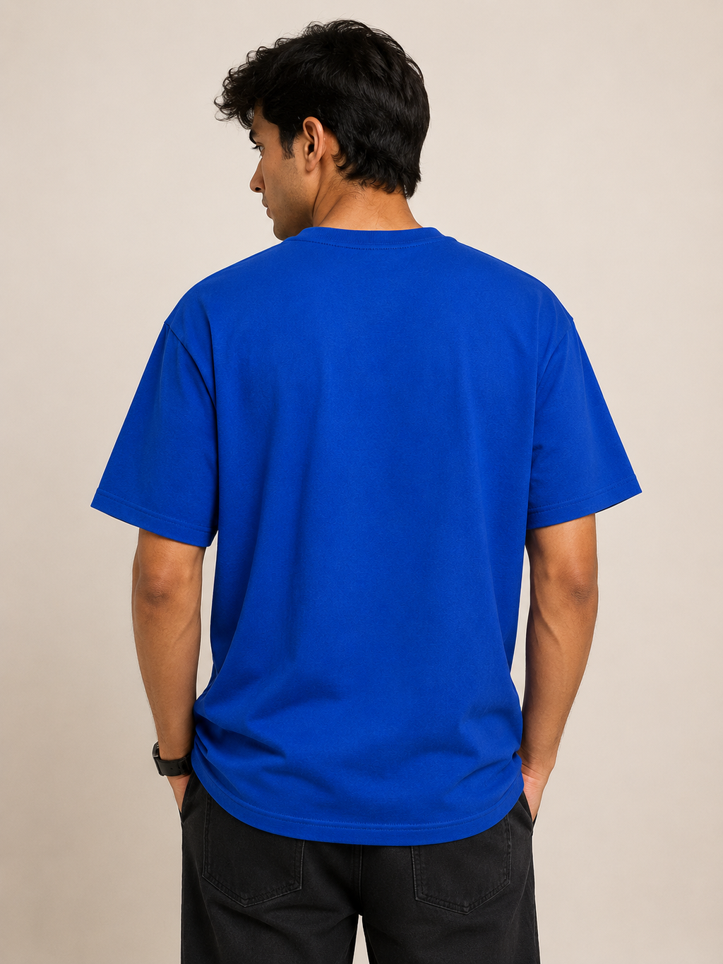 Royal Blue Oversized Cotton T-Shirt – 240 GSM Premium Tee