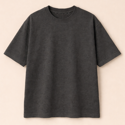 Charcoal Oversized T-Shirt | 240 GSM Premium French Terry Cotton | Streetwear Drop Shoulder Tee