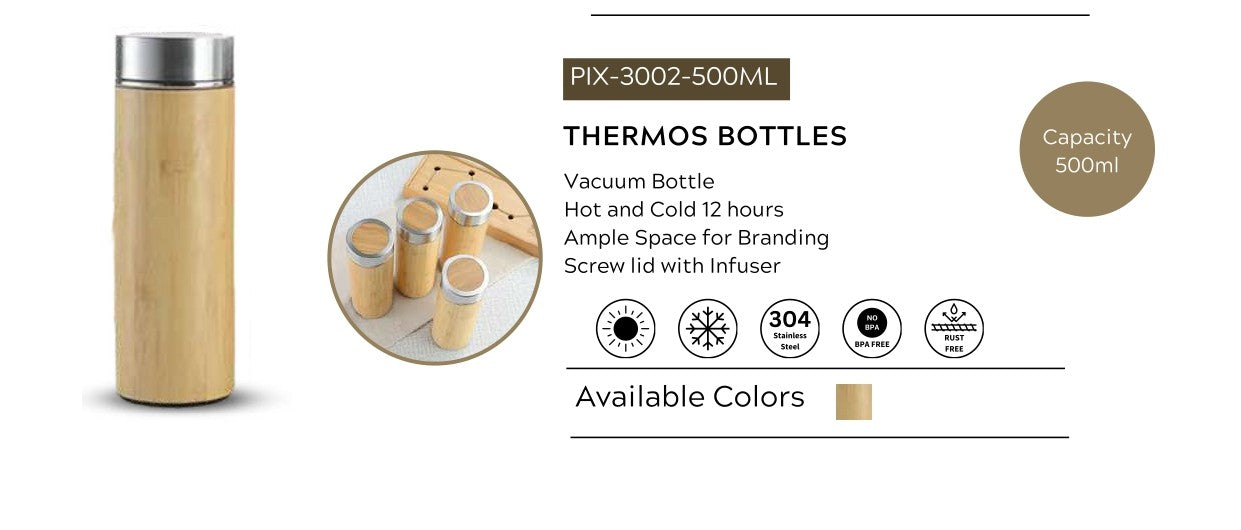 500ml Vacuum Insulated Thermos Bottle | Hot & Cold 12 Hours | Stainless Steel | BPA Free