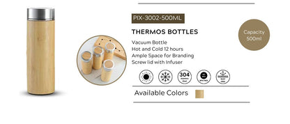 500ml Vacuum Insulated Thermos Bottle | Hot & Cold 12 Hours | Stainless Steel | BPA Free