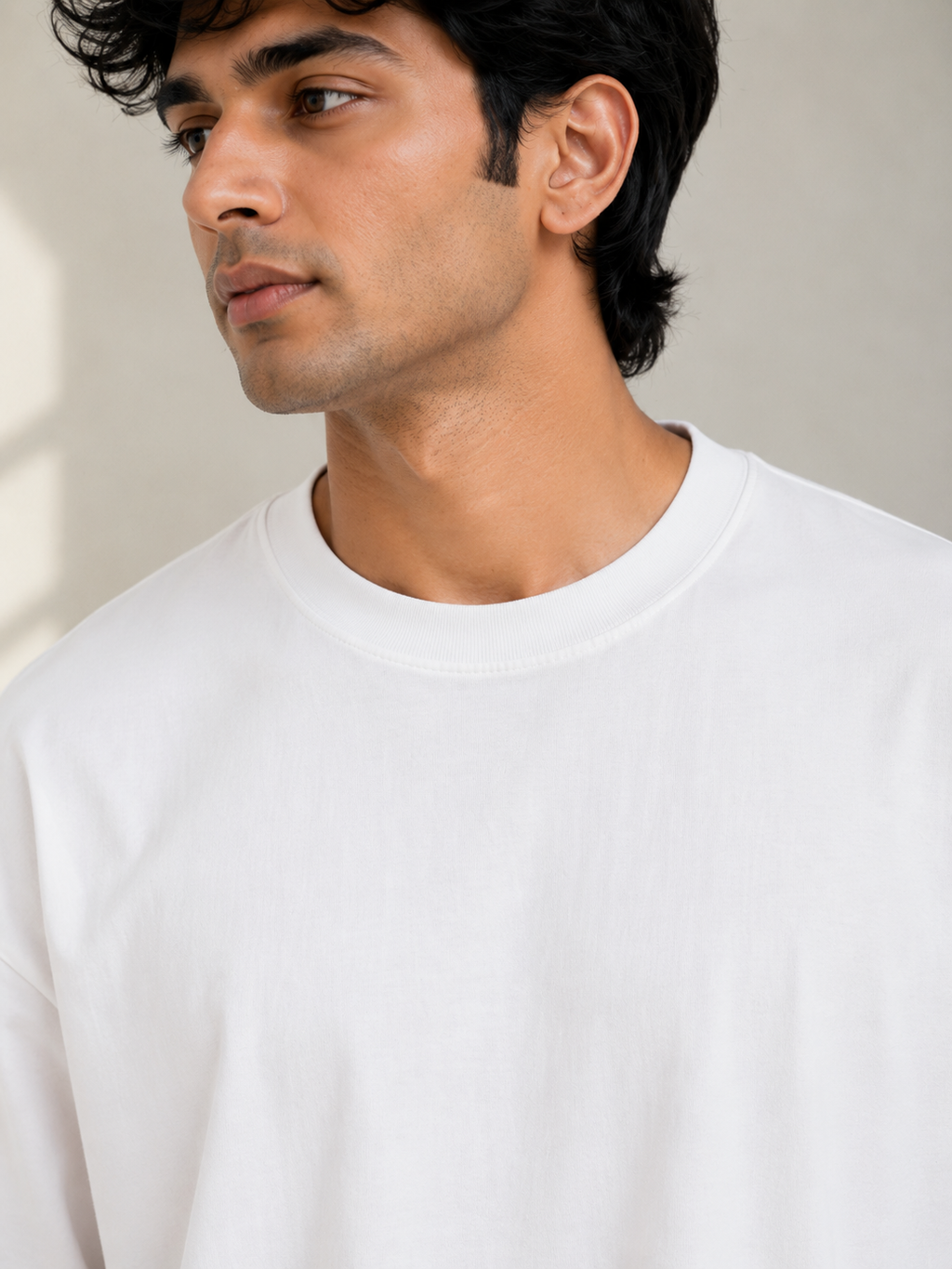 White Oversized T-Shirt for Men | 240 GSM