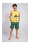 Boys Yellow Summer Set – Soft Waffle Fabric (T-Shirt & Shorts)